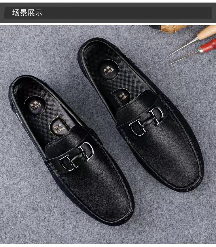 Al por mayor de alta calidad de otoño hombre de moda respirable anti-deslizante zapatos de soja hombre cuero suave con base suave zapatos casuales Lefour