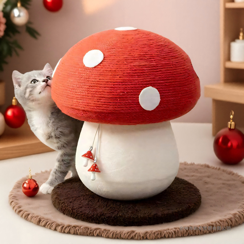 Mushroom-Shaped Cat Scratching Board, Sisal, Durable and Scratch-Resistant, Does Not Shed Lint, Cat Claw Sharpener, Cat Toy Supplies, Vertical Cat Scratching Post