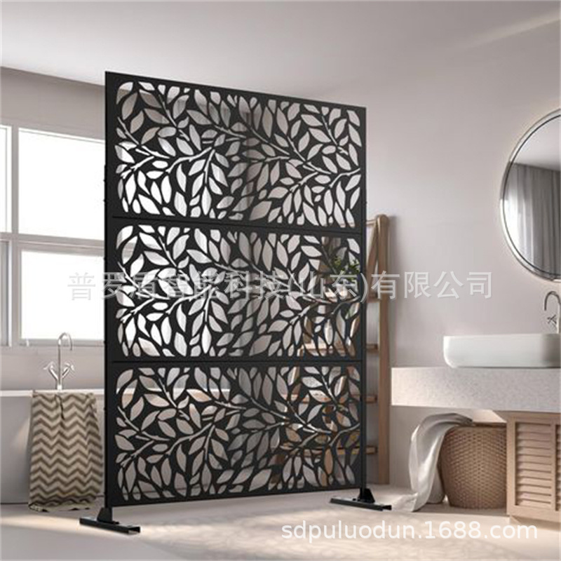 CNC Screen Partition Cross-border Hot Selling Laser Cutting Privacy Screen Hollow Panel Perspective View Wall Decorative Guardrail