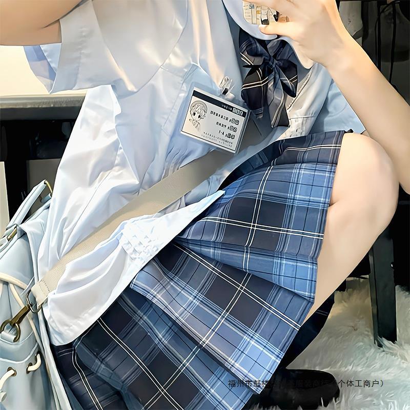 원래 오카다 JK 유니폼 치마 세트 학교 일본 대학 스타일 짧은 소매 수업 세트 JK 세트 전체 세트 느낌