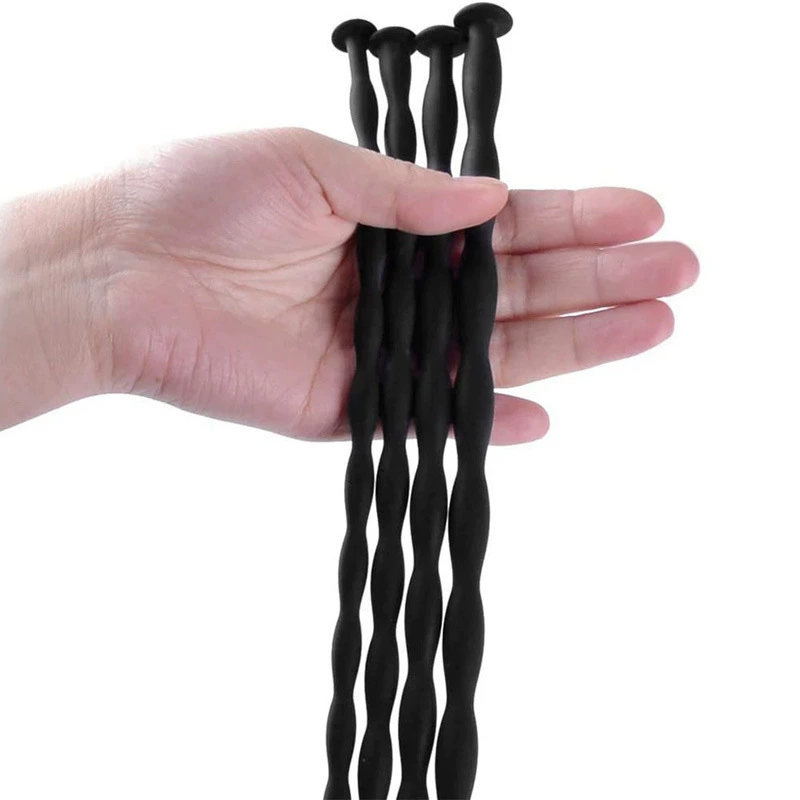 Silicone stimulation probe set, spiral texture, medical‑grade silicone, sizes 0.3–1.0 cm