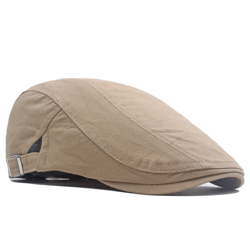 Beret men's cotton hat British retro progressive hat thin newsboy hat monochrome sun hat foreign trade hat