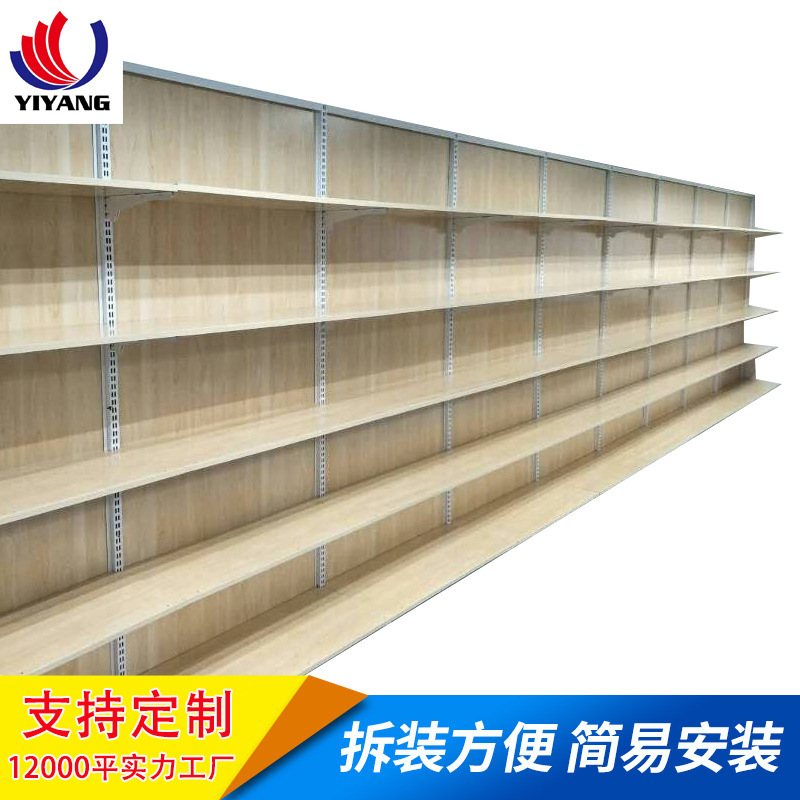 厂家供应单面背板轻量级超市货架 全新金属展示架置物架批发