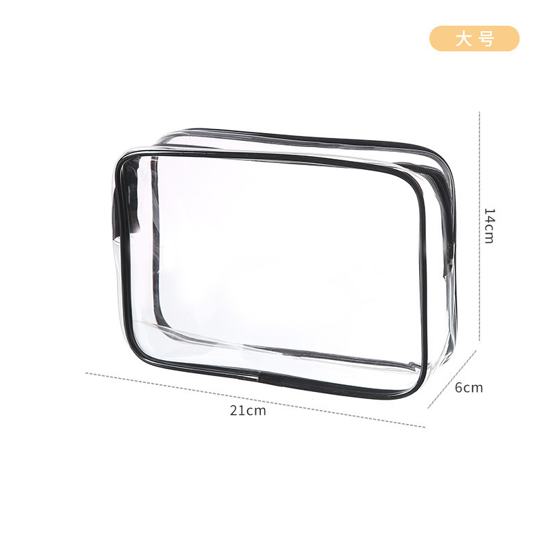 Bolsa de lavado conveniente de viaje de cuatro piezas, bolsa de maquillaje de PVC gruesa, bolsa de almacenamiento con cremallera a prueba de agua y polvo de gran capacidad