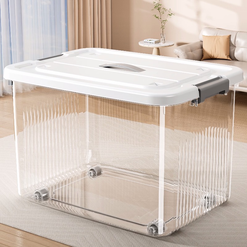 Transparent Storage Box Large Capacity Thickened Household Clothes Snacks Books Toys Plastic Sundry Storage Box Organizing Box