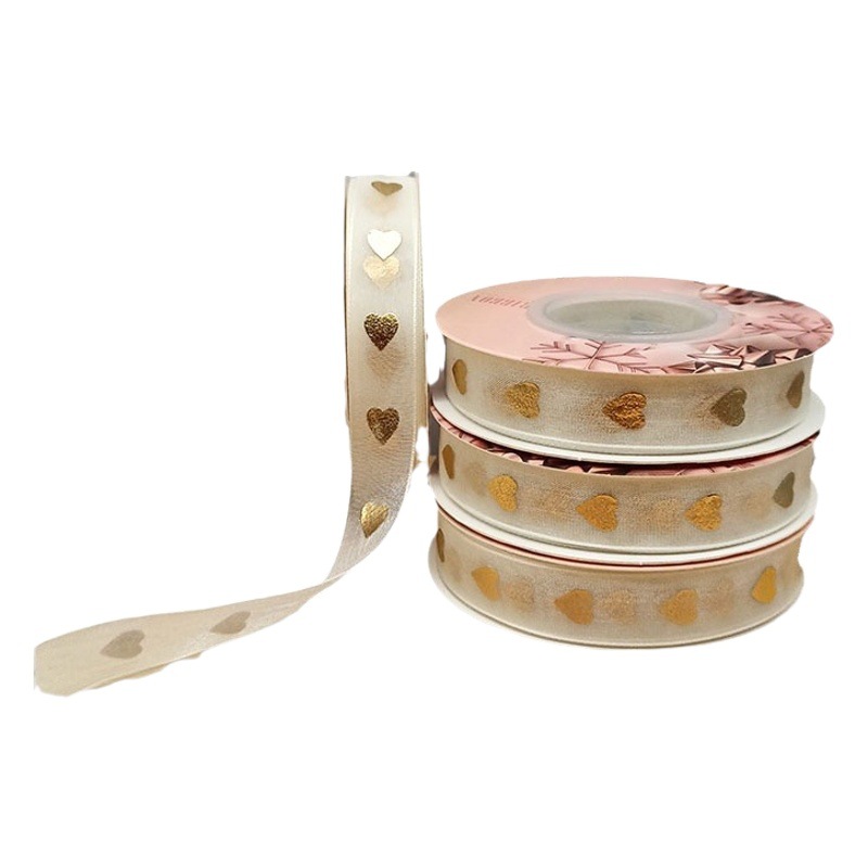 2,5 cm hilo de agua cinta dorada hilo de nieve pastel hornear embalaje cinta flor caja de regalo flejado cinta de embalaje