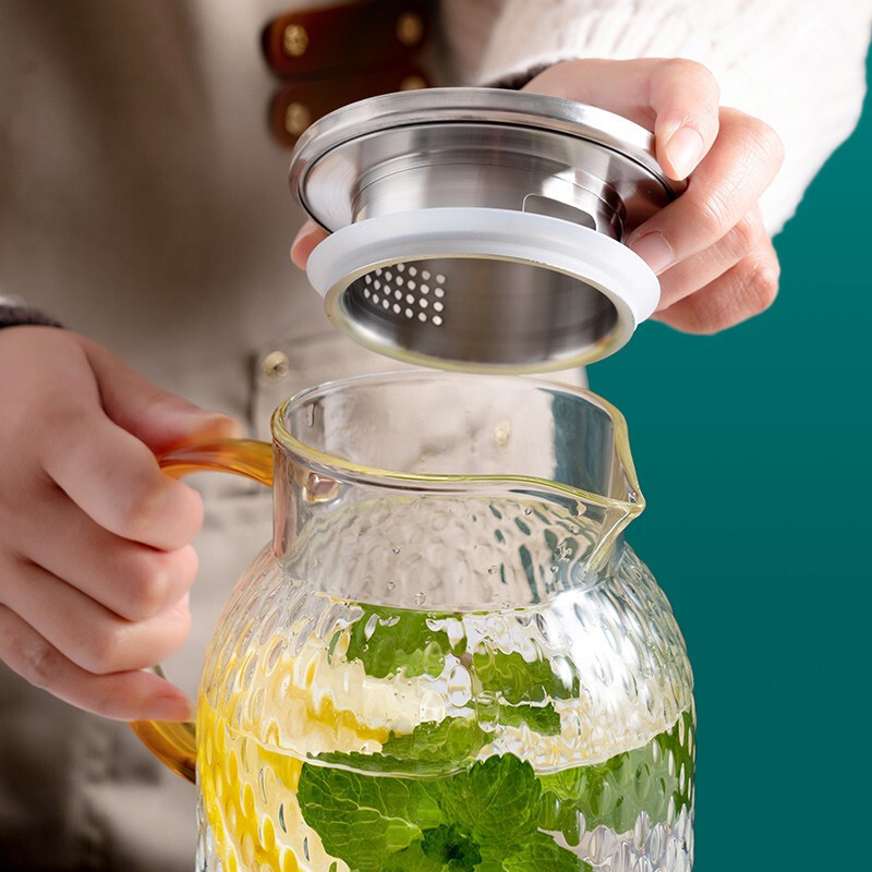 Japanese-style hammered heat-resistant and high-temperature glass herbal tea kettle large-capacity rice kettle cool white open kettle household flower tea kettle