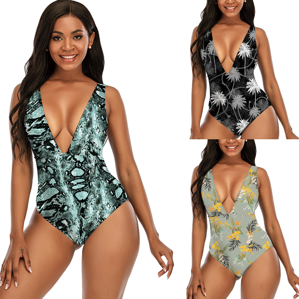 2021 new pattern Europe and America Add fertilizer enlarge Conjoined Bikini Swimsuit Shoulder belt Self cultivation Show thin goods in stock Cross border 2101