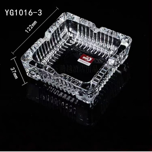 Manzana verde transparente diamante cigarrillos cenicero KTV hotel casero cuadrado cenicero de vidrio redondo al por mayor