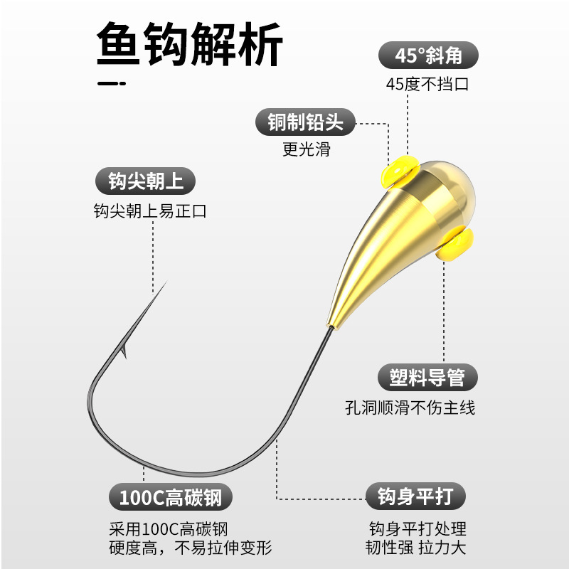 New Style Fine-Tipped Hook with Black Sleeve, Ultra-Thin Sleeve Hook for Crucian Carp, Copper Head Fishing Hook for Wild Fishing, Traditional Fishing Hook