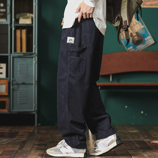 Japanese Fashion Brand Mountain Functional Overalls Men's Autumn and Winter Straight Pants Loose Casual Pants for Teenagers Cutting Wood Pants