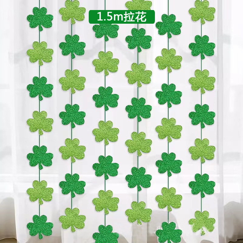 St. Patrick Cartoon Style Shamrock Paper Party Festival Decorative Props display picture 2