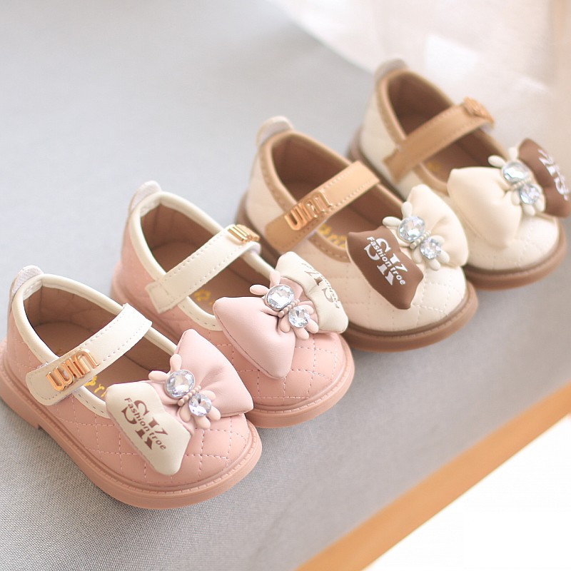 Children's Shoes Girls' Square Mouth Shoes Autumn New Lightweight Baby Children's Western Style Soft Bottom Casual Princess Shoes Leather Shoes