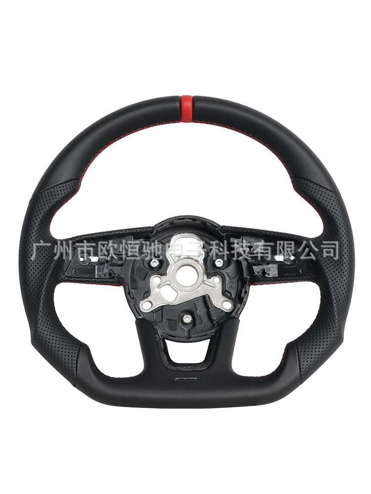 Cross-border hot sale is suitable for Audi RS 17 full leather red positioning line full leather car steering wheel assembly