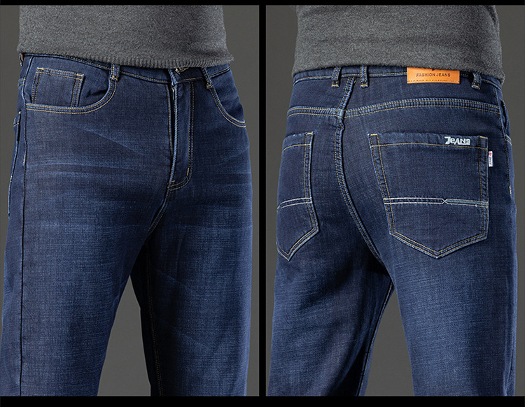 Herrenjeans Mit Lammfellfutter Lockere Business Winterhose_voghion.com