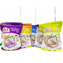 泰國進口零食品 Aroi阿羅伊原味榴蓮香脆椰子蛋卷80g 整箱20袋