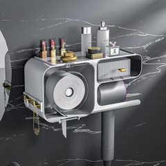 Face towel storage box wall-mounted disposable face towel storage rack bathroom facial tissue hair dryer storage rack