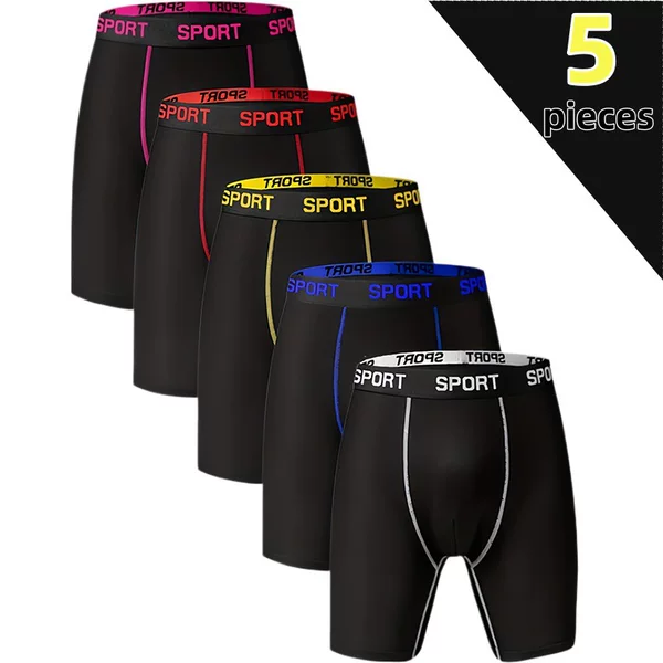 European Size Foreign Trade Cross-Border Overseas Platform Men's Sports Elastic Mid-Length Underwear Casual Cycling Shorts Wholesale