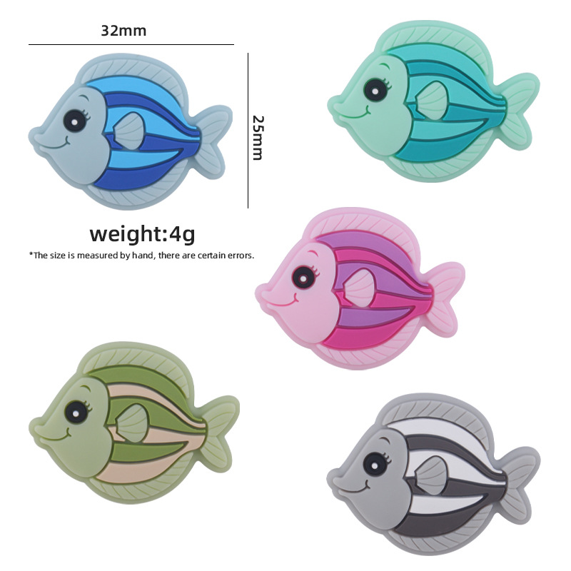 Bebé suministros de dibujos animados animal pescado silicona mordedor creativo DIY bebé molar pezón cadena anti-caída cadena Accesorios