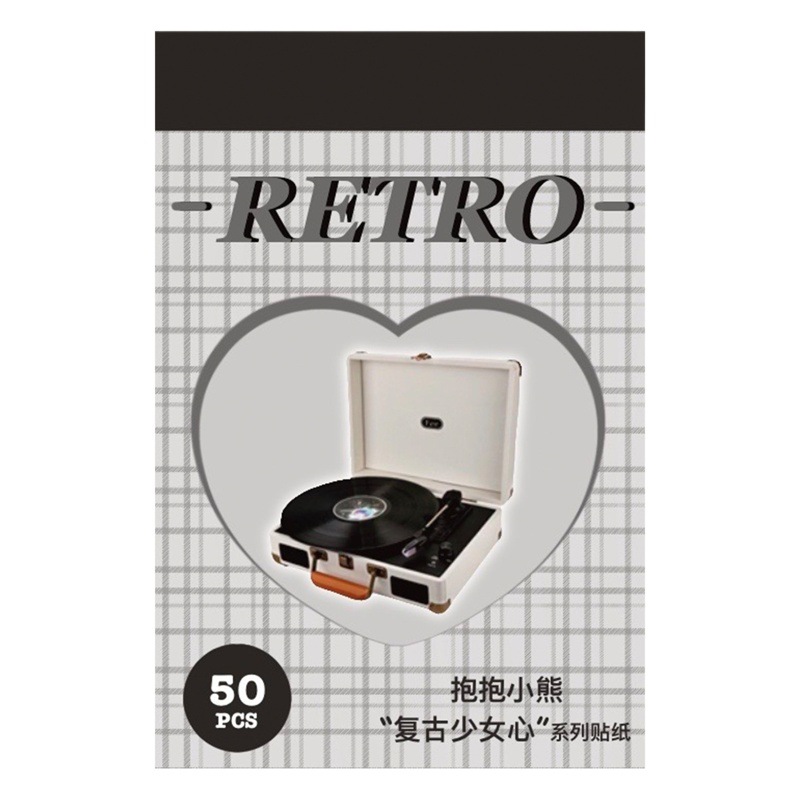 Tengyi Youpin mini adhesivo autoadhesivo libro de papel retro chica corazón serie Diario material decorativo pegatinas 50 piezas