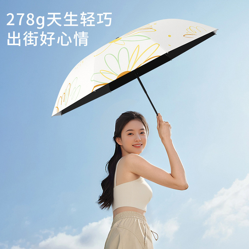 工厂直销雨伞大号晴雨两用遮阳伞防晒防紫外线黑胶折叠批发广告伞|undefined