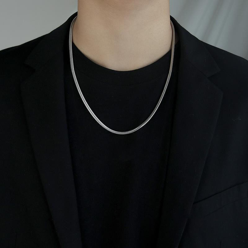 L003D-플랫 뱀뼈 체인-50cm