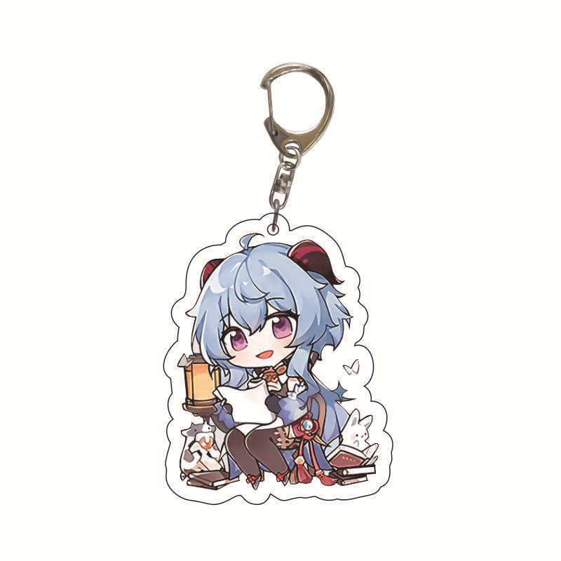 Original Dios juego de dibujos animados llavero acrílico Rayo general Zhong Li Gan Yu Ke Li colgante privado