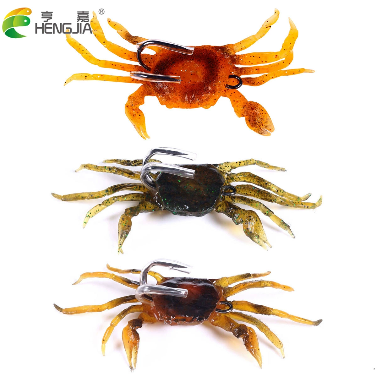 Мягкая приманка (Hengjia) краб, тонущая приманка для зимней рыбалки, 8–10 см 19–30 г, без дна с крючком