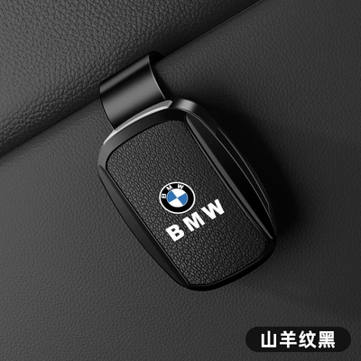 Style, Card and Ticket Holder, Car Glasses Clip/Bill Clip - audi-glasses-clip-y002-leather-style-goat-pattern-black