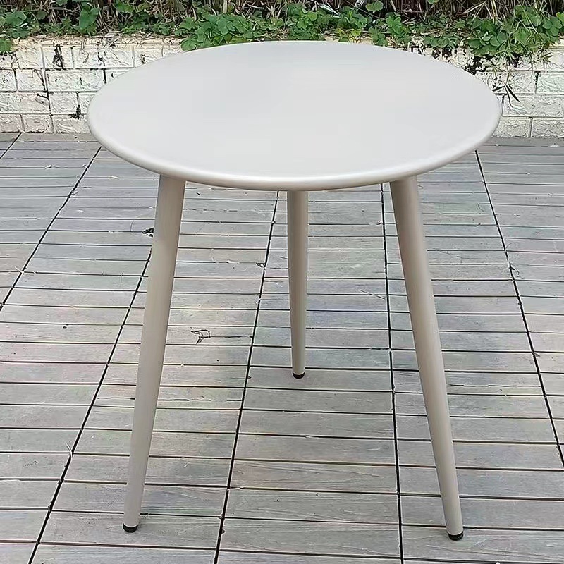 Mesa redonda de acero al carbono impermeable para exterior, balcón, bar o restaurante