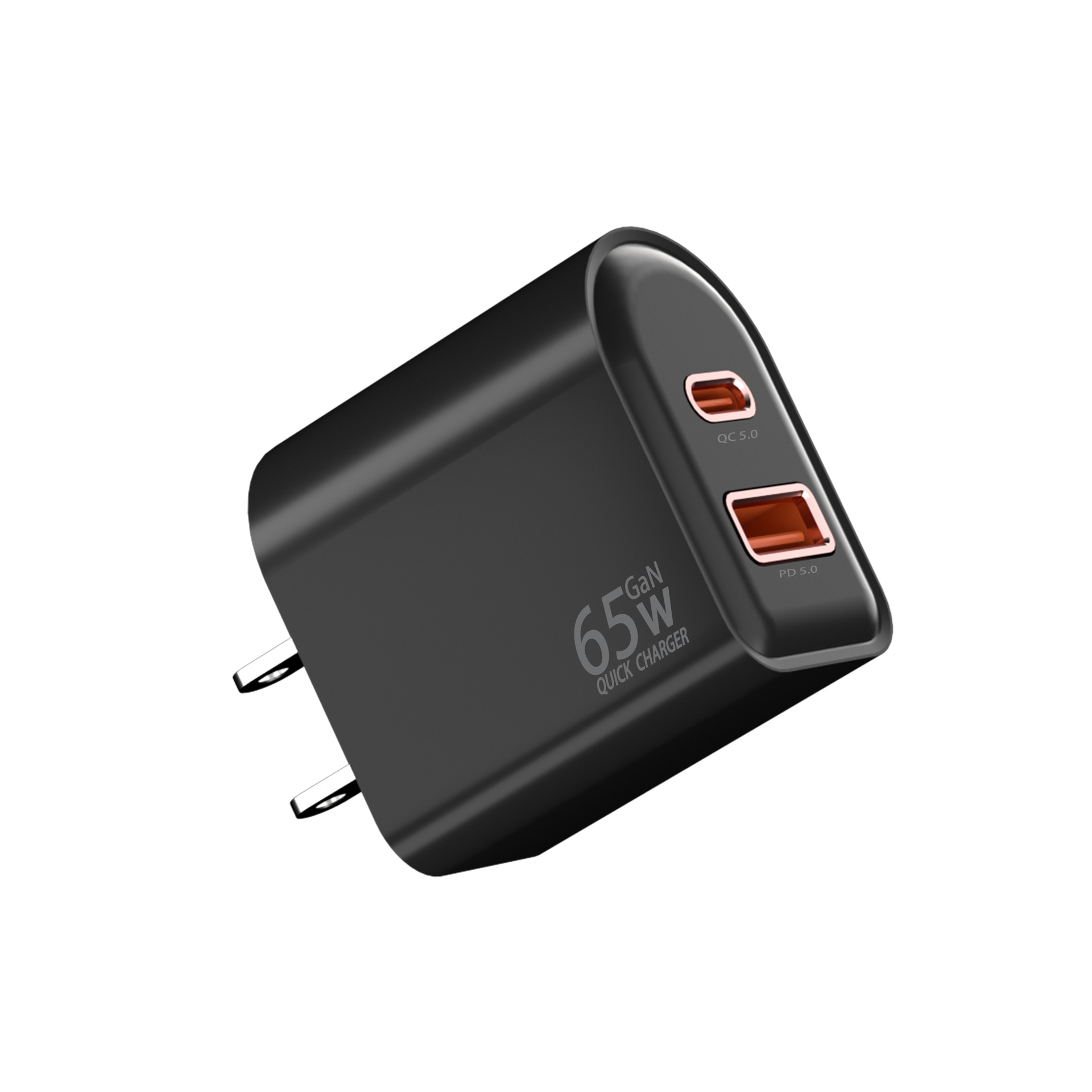 65W gallium nitride fully compatible super fast charging USB PD fast charging mobile phone charging head type-c dual port cross-border