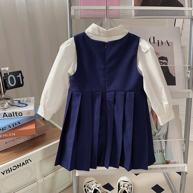 Платье без рукавов, осенний комплект, рубашка, для 3–8 лет