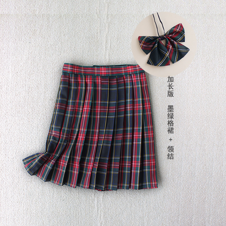 47cm墨绿格裙+领结.jpg