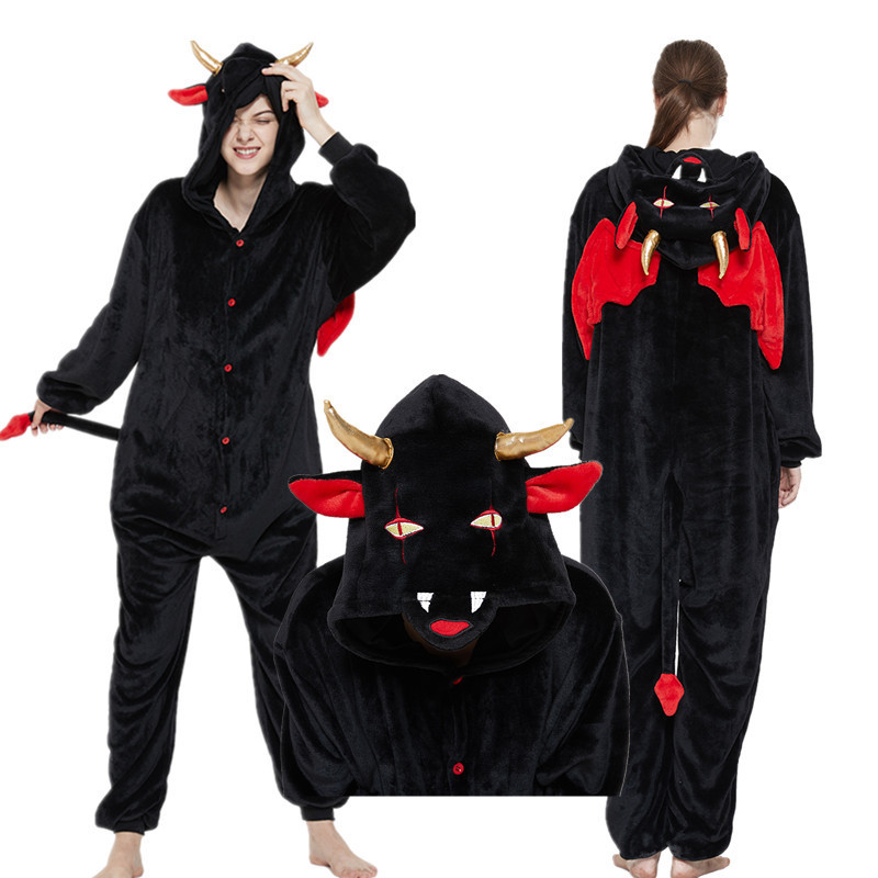 秋冬のごろつきのウサギのハスキーのフランネルの漫画の動物の連体のパジャマのカップルの家庭服のメーカーは直接販売します。|undefined