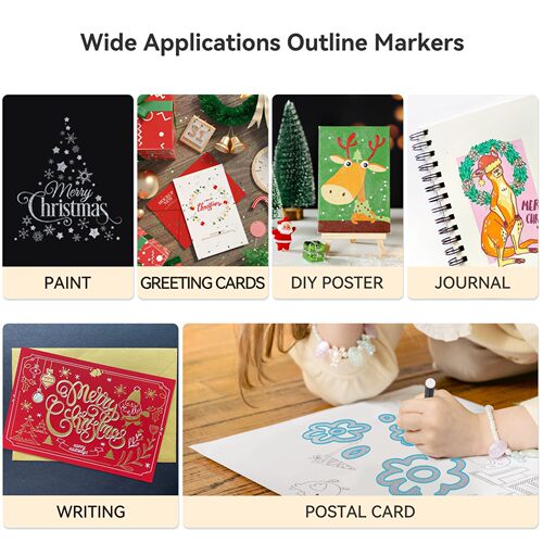 Fantasy metal double line outline pen 36 colors DIY handbook color Christmas highlighter greeting card outline pen wholesale