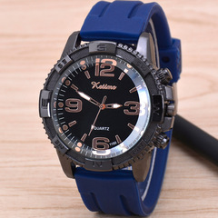 跨境熱銷時尚炫彩男士手錶 運動硅膠手錶 男石英表廠家批發