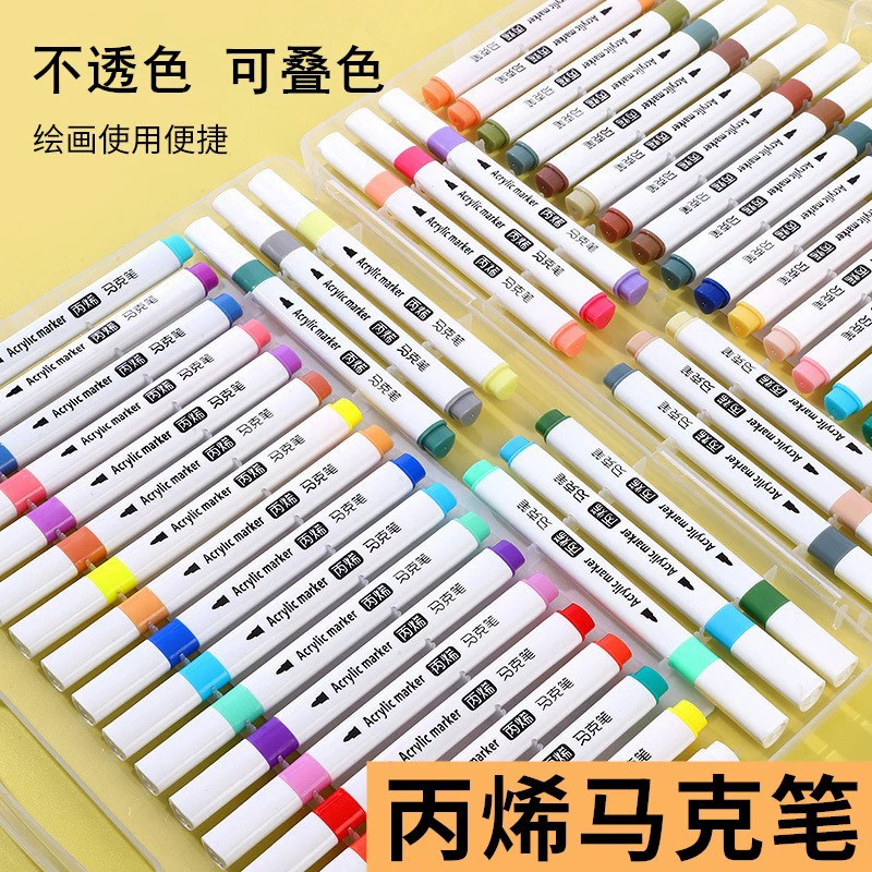 Акриловые маркеры для студентов, специальные для рисования, детские, с треугольным корпусом, непрозрачные, оптовая скидка.