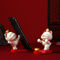 中国式かわいい招き猫国潮携帯電話スタンドデスクトップ樹脂携帯電話スタンドタブレットipadサポートクリエイティブ装飾品