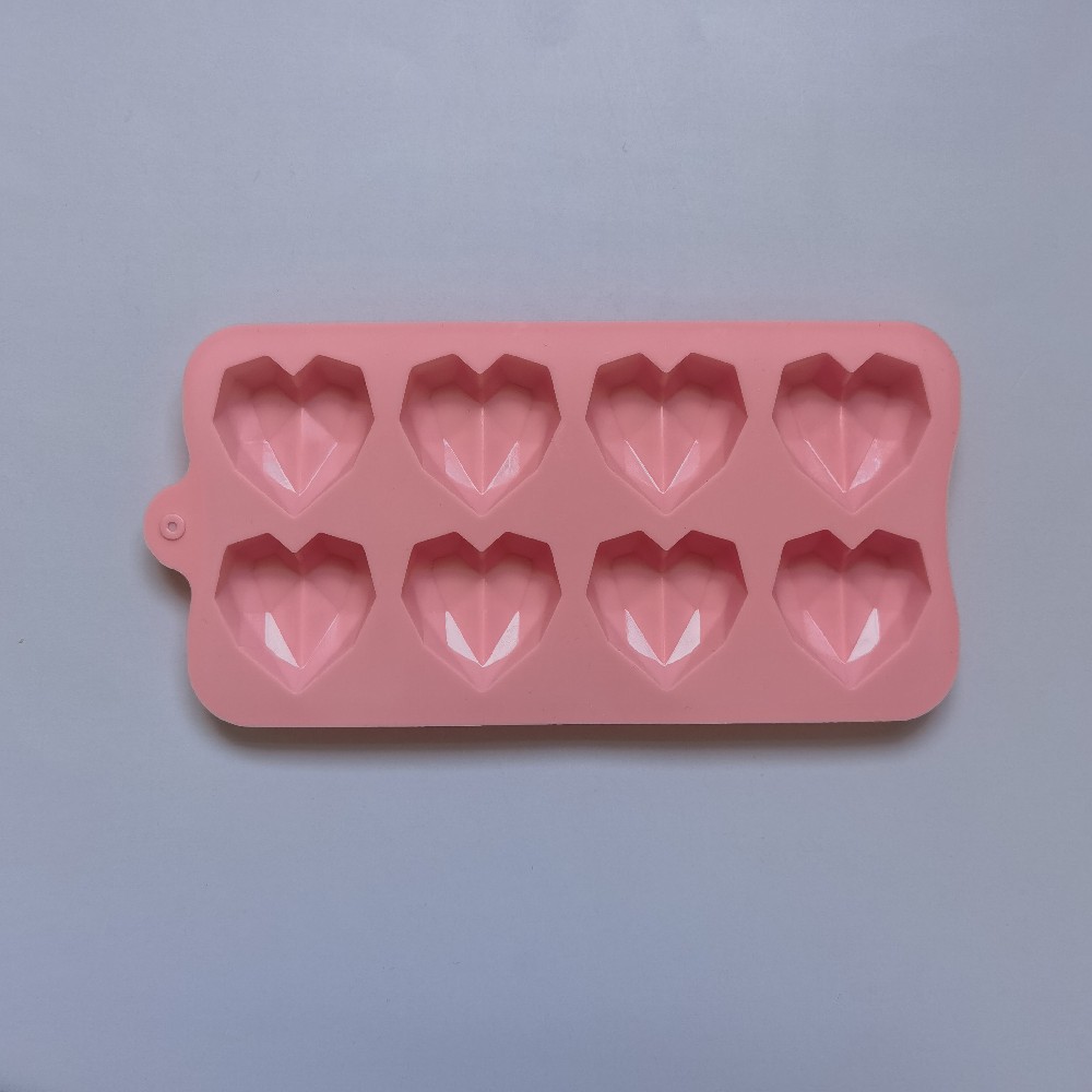 8 diamantes amor chocolate 110 molde de silicona pastel helado pudín molde de postre jabón utensilios