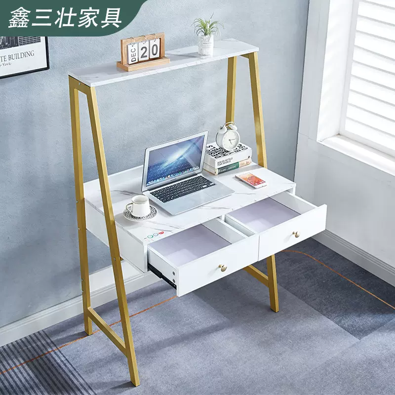 简易书桌现代简约密度板电脑桌家用卧室收纳桌子学生办公学习桌子