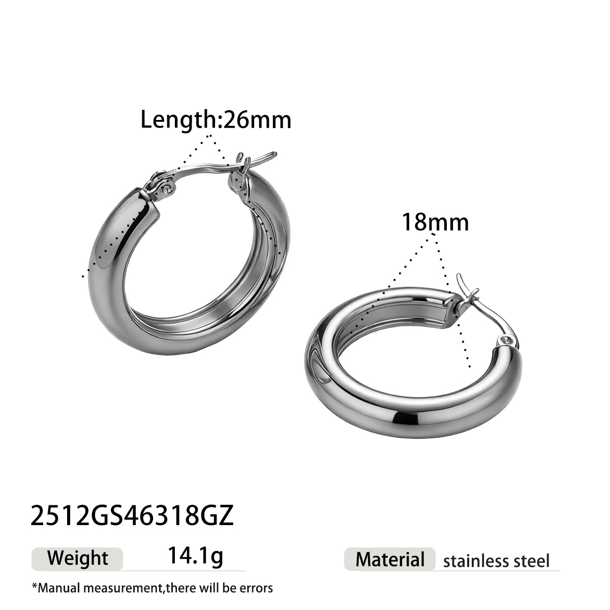 Taina europa y americana pendientes de acero inoxidable nicho de alta calidad estilo anillo personalidad oro y plata de doble color joyas de acero de titanio