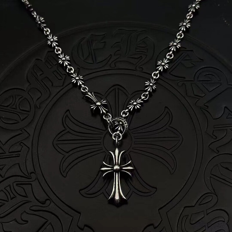 Trendy Jewelry Cross Telescopic Adjusting Integrated Chain for Men and Women European and American Retro Thai Silver Old Woolen Chain Cross-border Trendy Jewelry Cross Telescopic Adjusting Integrated Chain for Men and Women European and American Retro Thai Silver Old Woolen Chain Cross-border