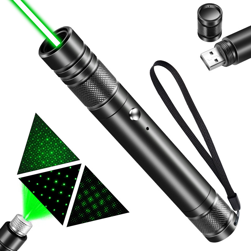 710 Laser Pointer High-Power Long-Range Rechargeable Flashlight Laser Light for Sales Offices, Model House Tours, Green Light with Starry Sky Effect