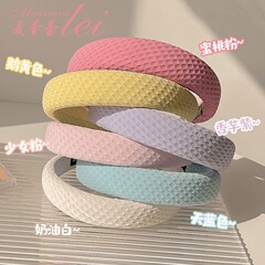 新しい優しいキャンディーカラーのワッフルヘッドバンド、頭蓋骨を高めるスポンジヘッドバンド、甘い女の子向けの多用途なヘアプレス
