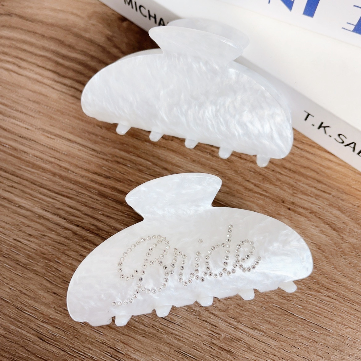 European and American Gentle Bride Rhinestone Mermaid Color Clip Large High-End French Style Hair Clip for Socialites