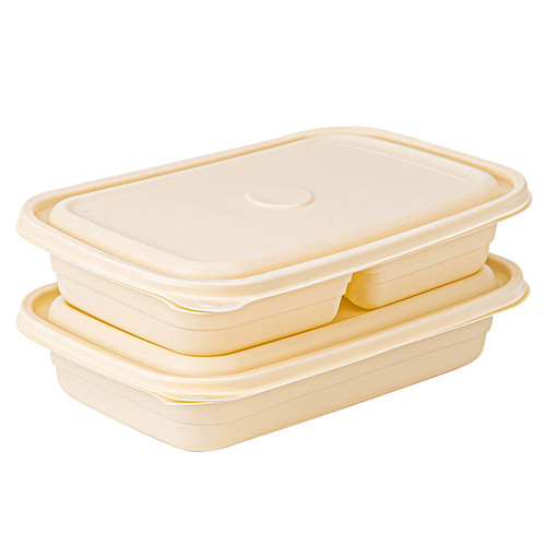 Saizhuo disposable corn starch lunch box, environmentally friendly and biodegradable take-out packaging box, single-compartment and two-compartment fast food lunch box
