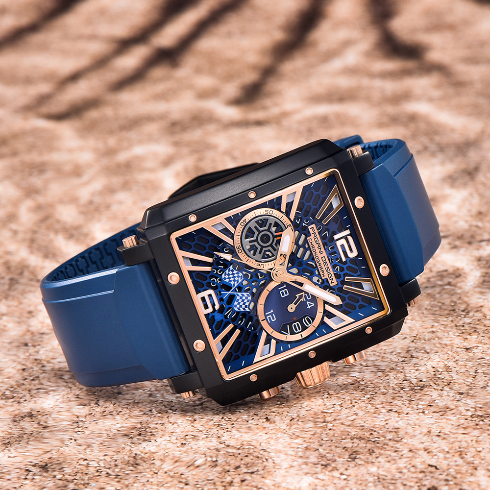 Bojiani Pagani PD1725 Reloj para hombre de acero inoxidable de moda multifuncional impermeable luminoso cuarzo reloj deportivo