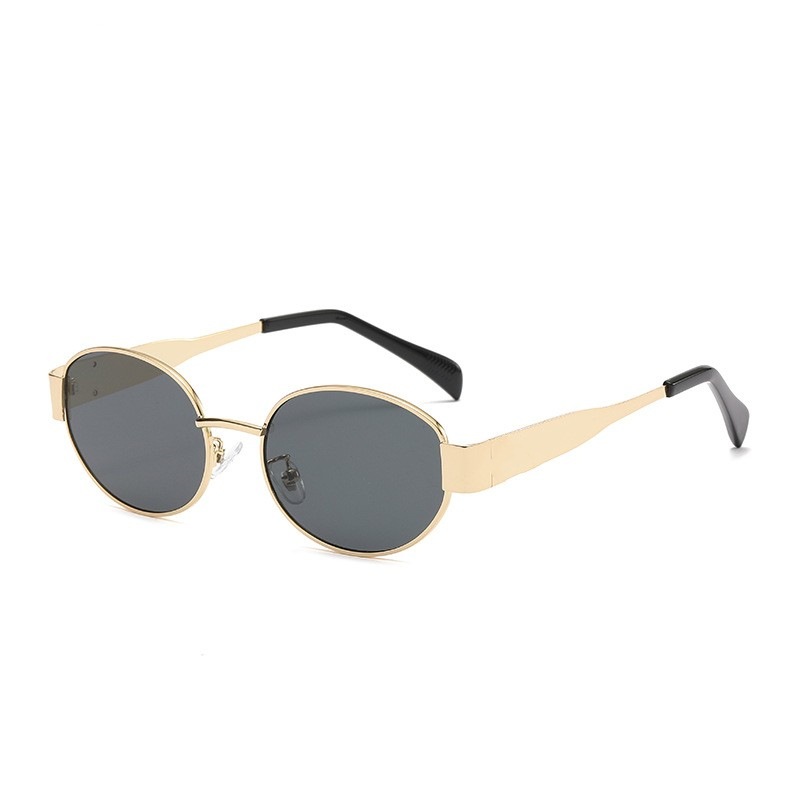 Metal retro oval frame sunglasses for Women New American high-grade online celebrity glasses personalized hot girl sunglasses fashion