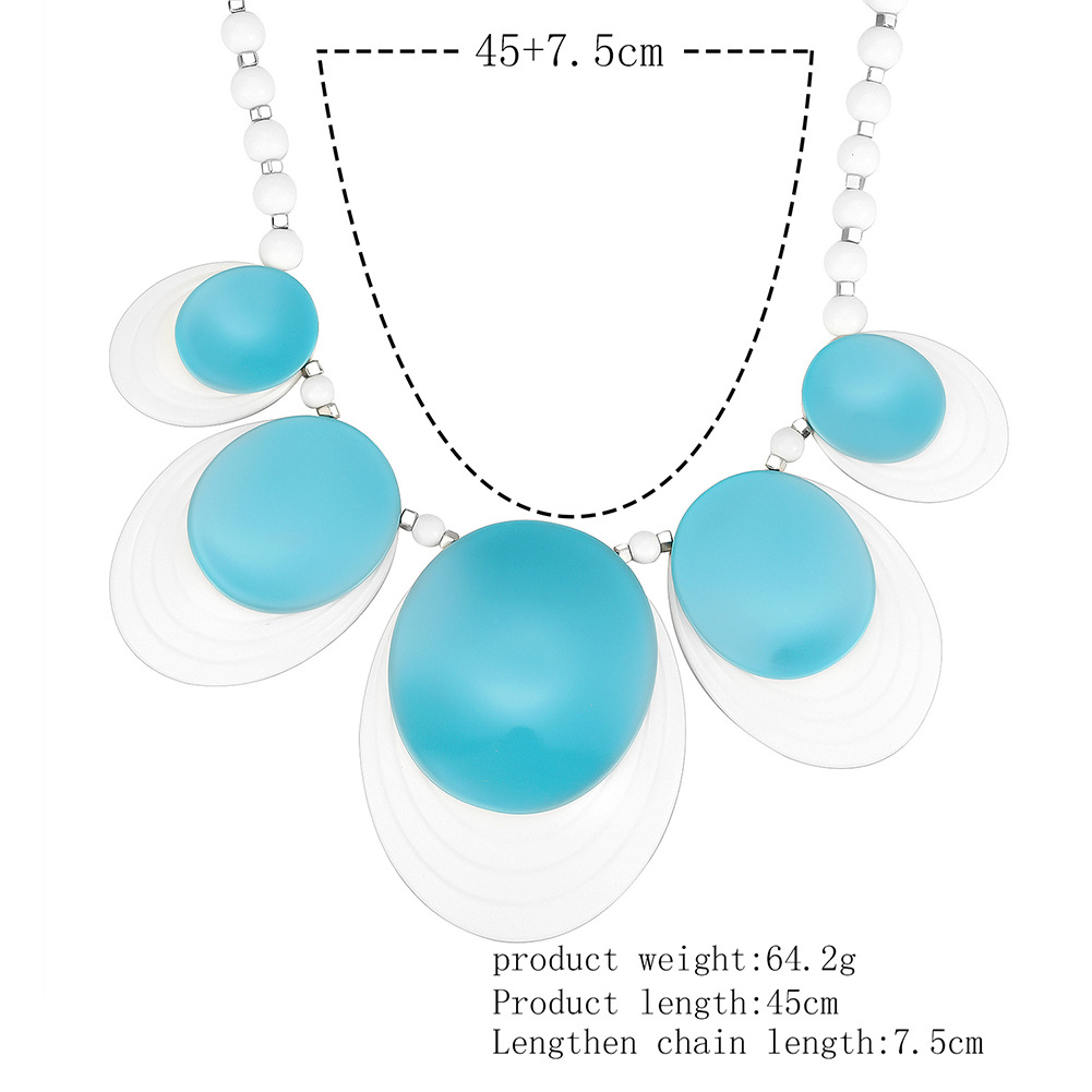 Wholesale Retro Double Layer Glossy Resin Necklace Nihaojewelry display picture 6