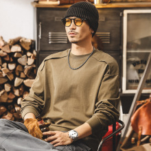 美式复古重磅长袖t恤男秋季新款设计感潮流拼接宽松休闲男士上衣T